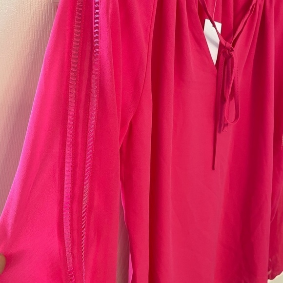 New - vibrant pink tie blouse - Picture 5 of 6